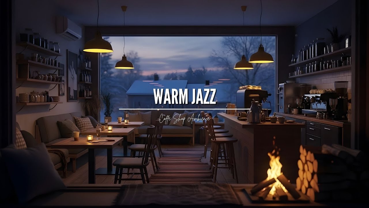 Relaxing Warm Jazz Piano ☕ Cozy Coffee Shop Ambience for Study, Sleep, Work