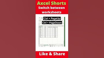 Shortcut to switch from one excel sheet to another #exceltips #exceltutorial #excelshortcutsinhindi