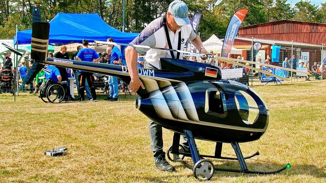 STUNNING GIGANTIC XXXL RC HUGHES-500 SCALE MODEL ELECTRIC HELICOPTER FLIGHT DEMONSTRATION airwolf reboot