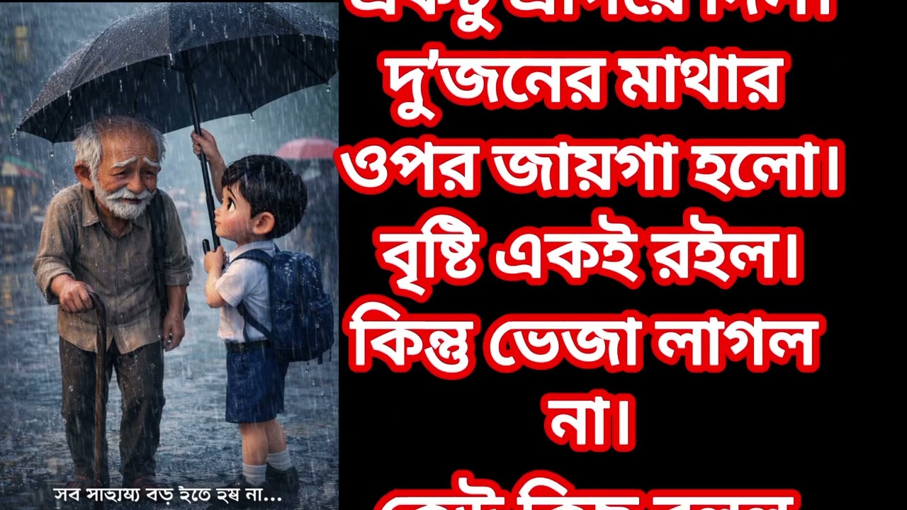 ভেজা ছাতা/ নীরব ভালোবাসার গল্প/Bangla Scrolling Text Video/lovely cartoon tv /