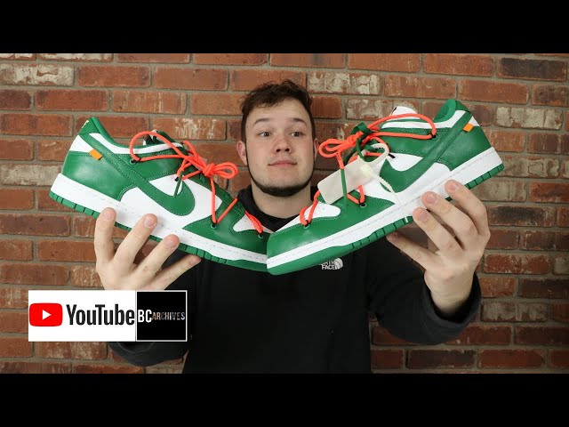 NIKE OFF WHITE DUNK LOW PINE GREEN | UNBOXING REVIEW - YouTube