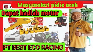 Masyarakat aceh pidie menerima hadiah unit motor.pt best eco racing