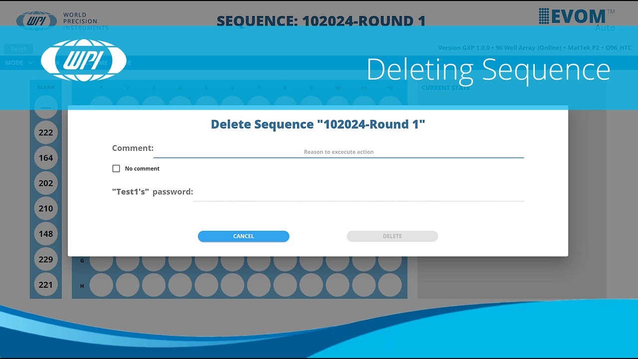 How to Delete an EVOM™ Auto GxP Sequence - YouTube