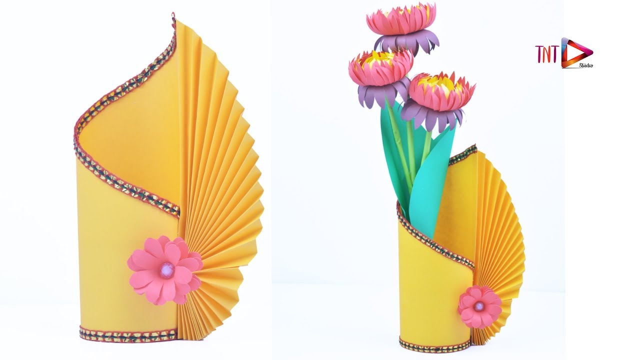 Making Paper Flower Vase Easy How To