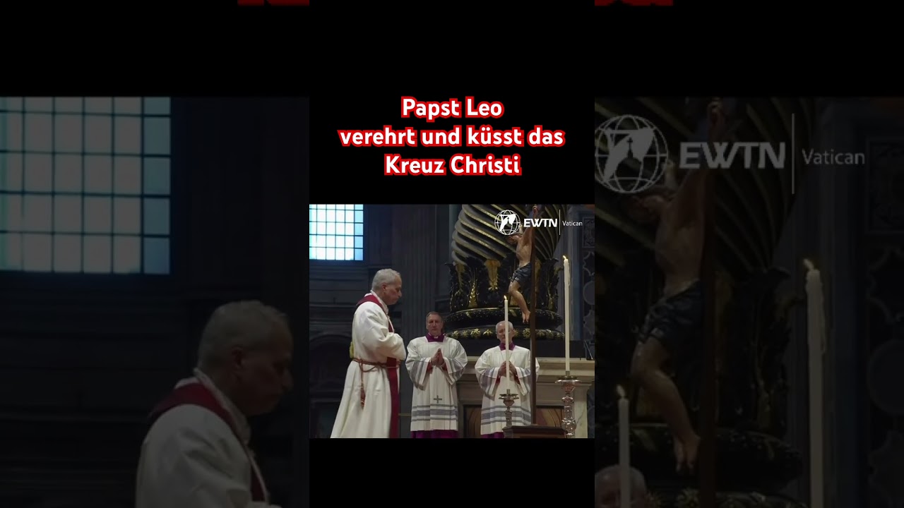 Papst Leo verehrt und küsst das Kreuz Jesu #karfreitag #papst #papstleoxiv