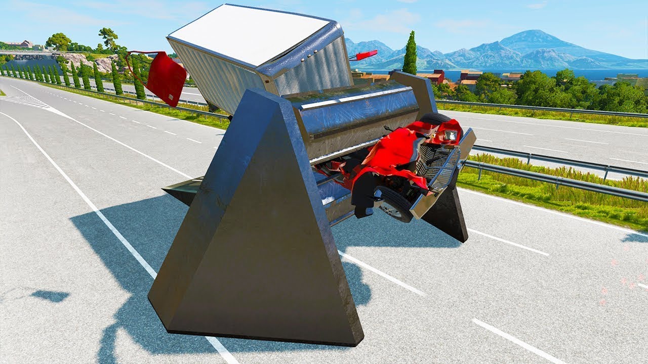 Cars vs Spinning Roller – BeamNG.Drive #756 - YouTube