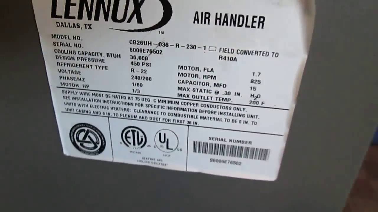 First Company Air Handler Serial Number - neptunchicago