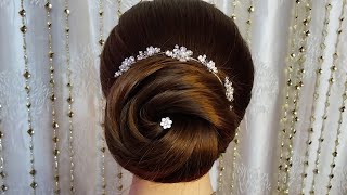 easy and beautiful messy bun hairstyle | simple and easy party bun hairstyle for girls