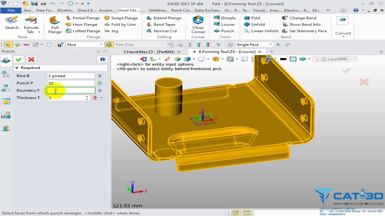 CAD Lesson6 Sheet Metal Design Step4 - YouTube