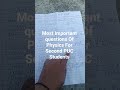 Second PUC physics important questions 👍🙏💯✍️