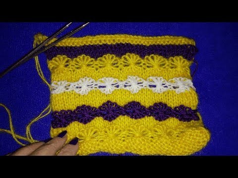 Knitting - Flower pattern - ქსოვა – ყვავილების ჩაქსოვა