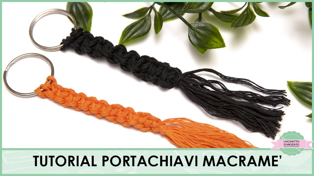 Tutorial portachiavi semplice macramè | Uncinetto d'Argento