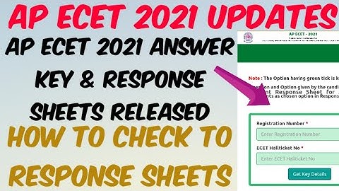 AP ECET 2021 Official Key & Response sheets Released//How to check Response sheets//Key objection