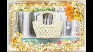 วิธีทำ กระเป๋าลูกปัด ไข่ มุก แบบที่ 13 ตอนที่ 3/4 How to make a pearl bead bag  design 13 ep 3/4