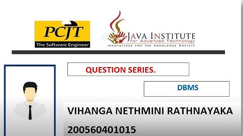 DataBase Task 07|1 st Year|Semester 01|Java Institute|Vihanga Nethmini