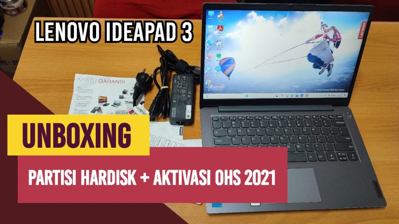Unboxing Lenovo IdeaPad 3 14IAU7 | Partisi Hardisk + Aktivasi OHS 2021 