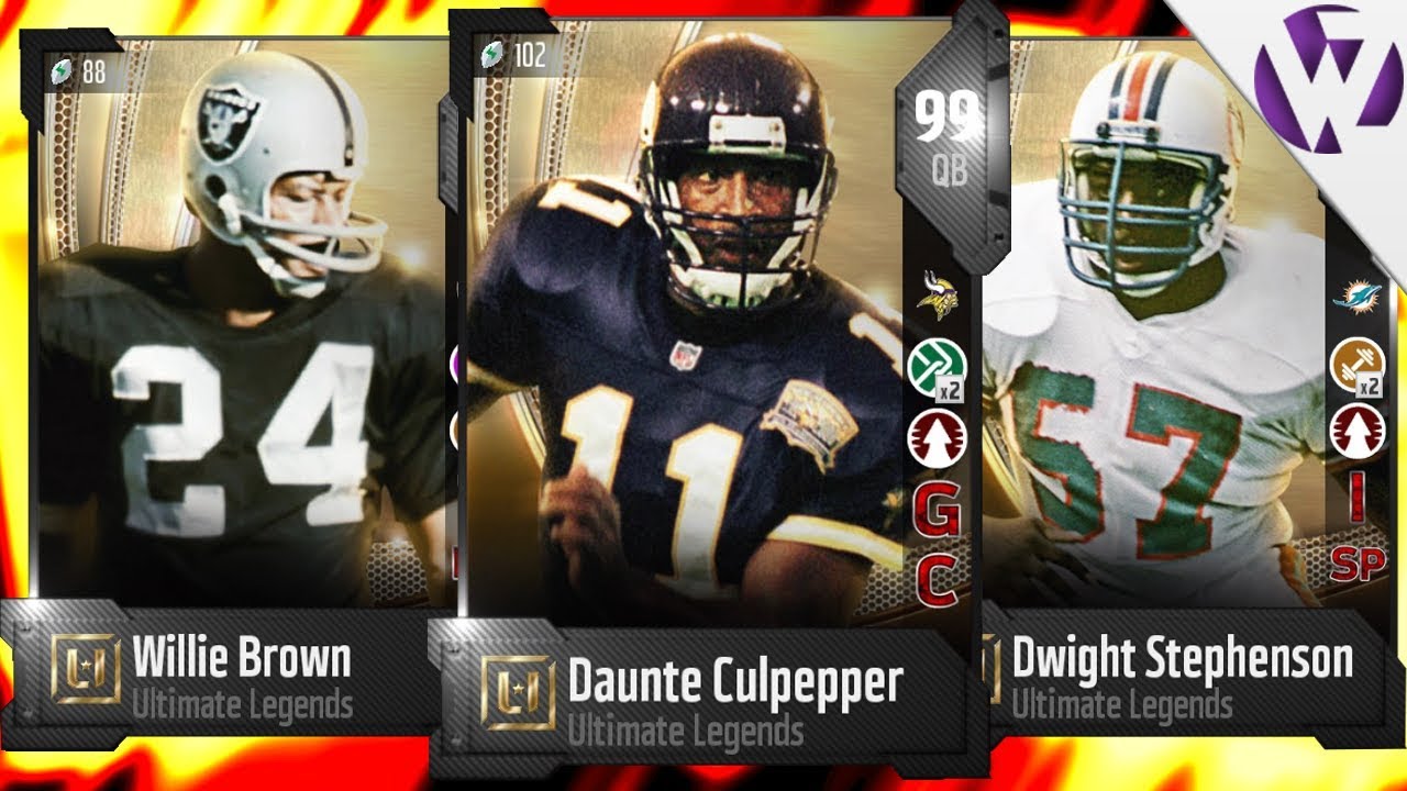 ULTIMATE LEGEND DAUNTE CULPEPPER, UL WILLIE BROWN + LTD DWIGHT STEPHENSON - Madden 18 Pack Opening