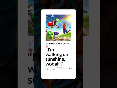 I M Walking On Sunshine Wooah Verse And Verve