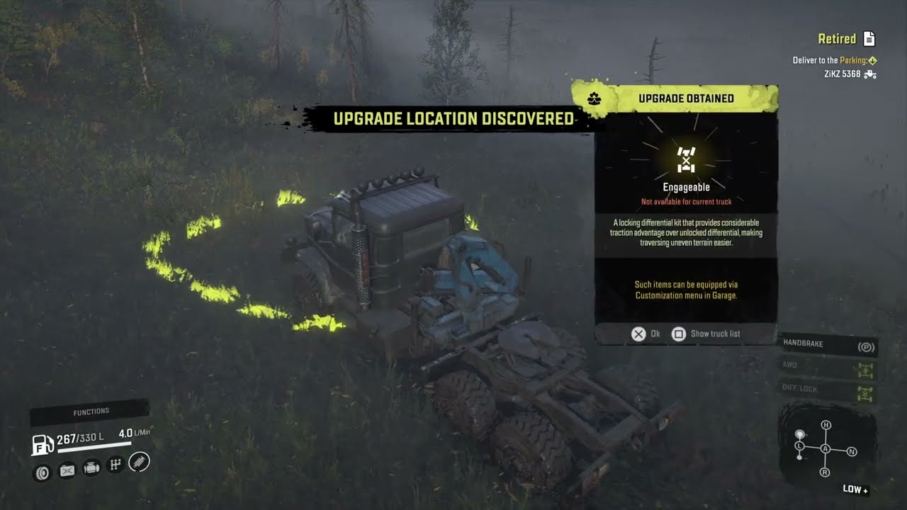 How to Find Engageable Locking Differential for ZiKZ 5368 Vehicle in Drowned Land Russian SnowRunner