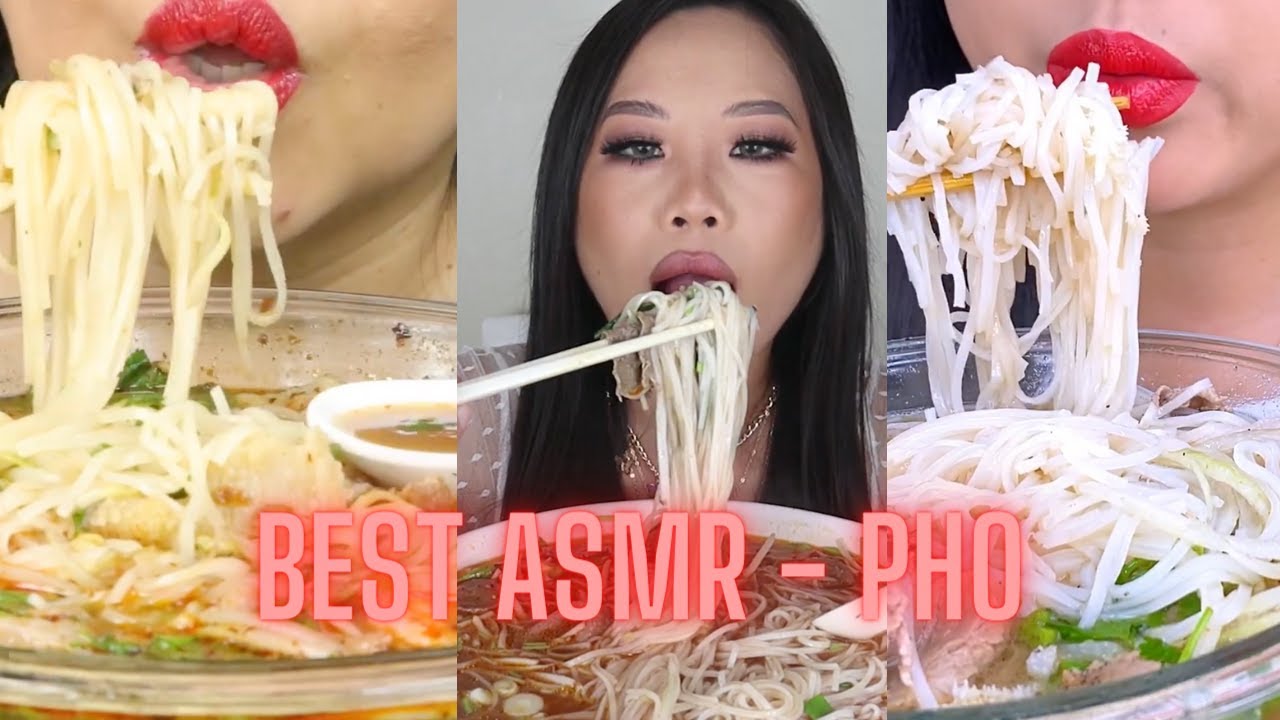 ASMR Pho Noodle, Soup Mukbang Watch Mukbangers Eat Vietnamese PHO No Talking EATING SOUNDS