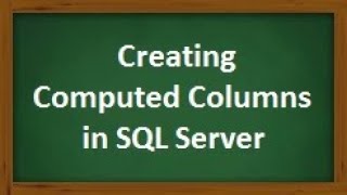 Creating a Computed Column in SQL Server