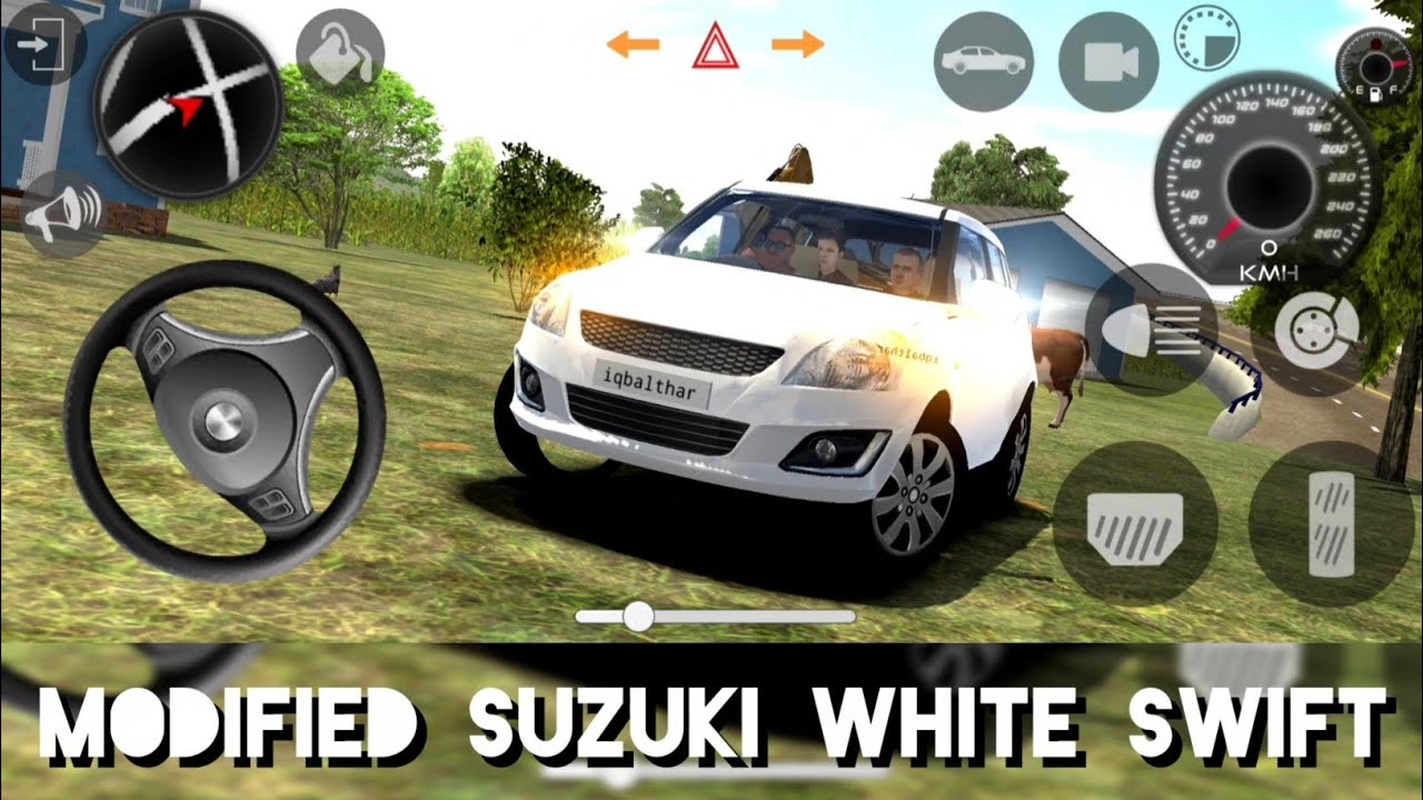 Modified New Suzuki White Swift Car Driving Gameplay 