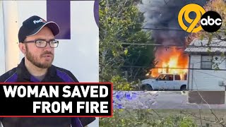 Hero alert: FedEx worker saves woman from large house fire