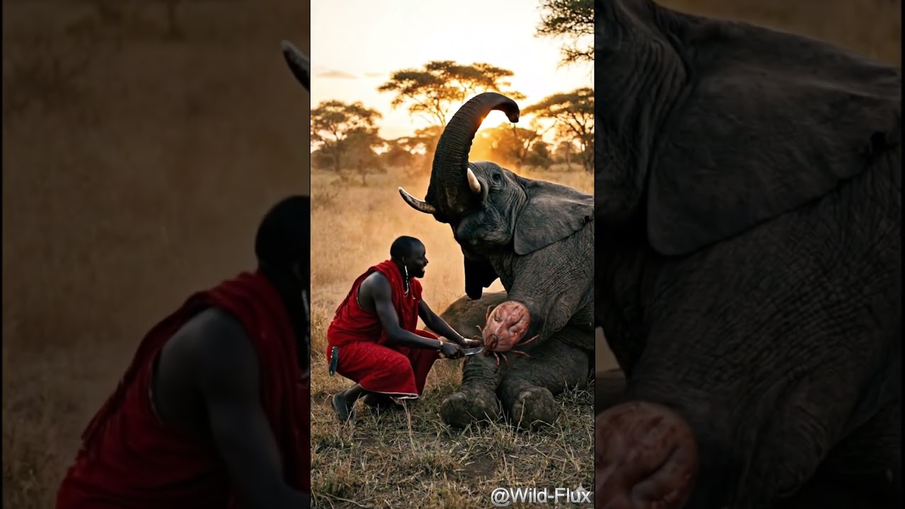 Heroic African Warriors: Cutting a MONSTER Mutant Tick off an Elephant’s Leg! ⚔️ 🐘 | हाथी  