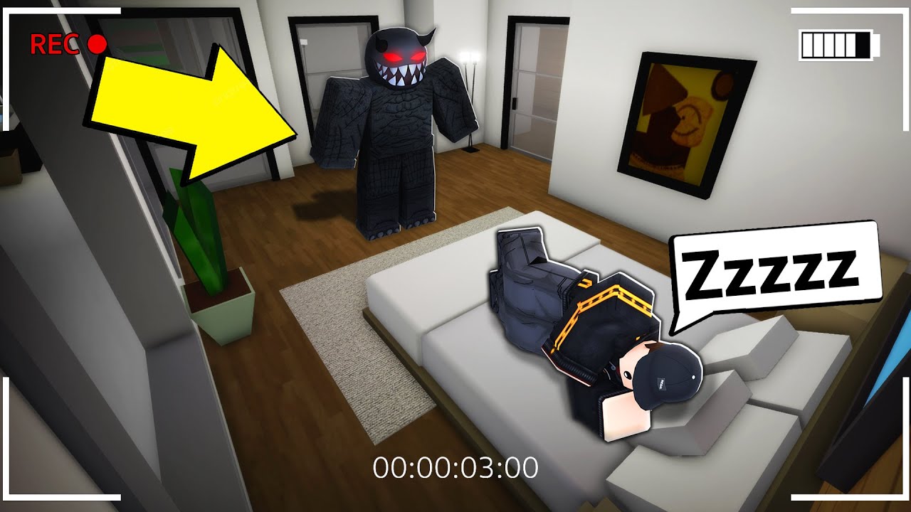 SCARY Monster CAUGHT on CAMERA While I'm ASLEEP! (Brookhaven RP)