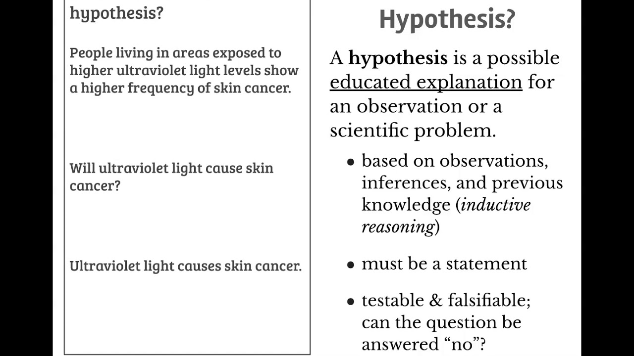 what a good hypothesis look like
