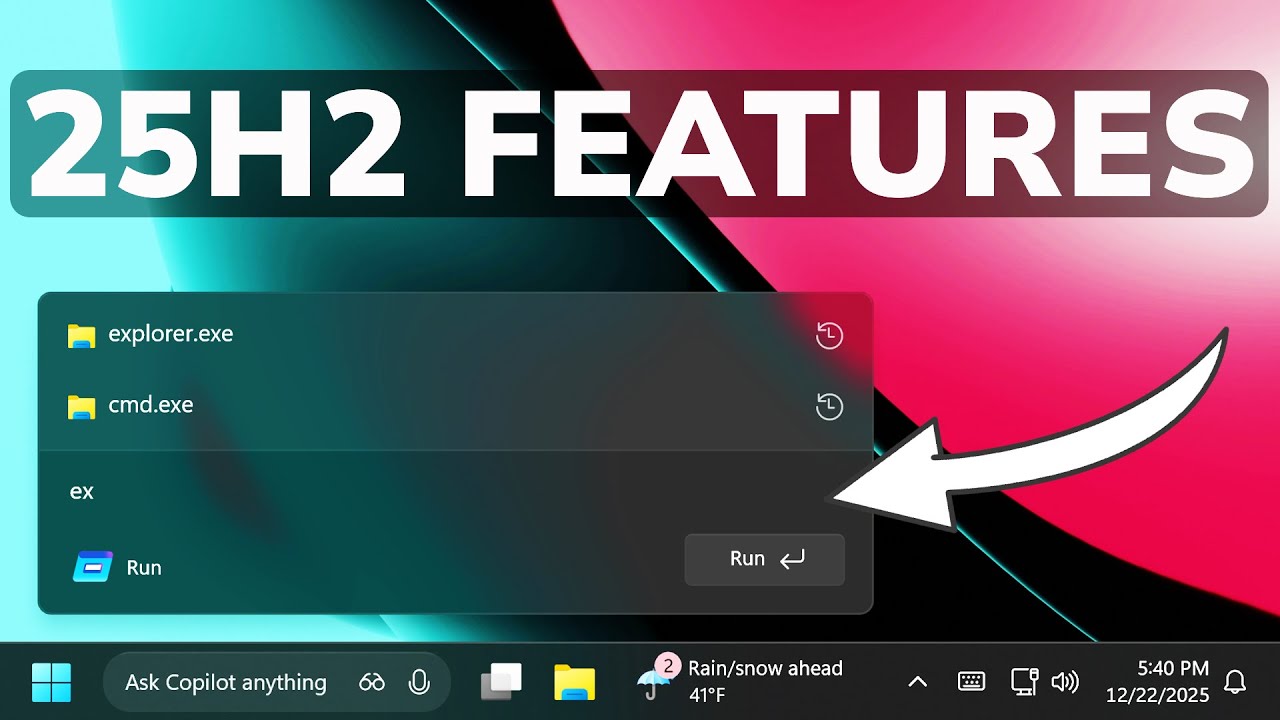 New Windows 11 25H2 Features - New Modern Run Box, New Dialogs and more ...