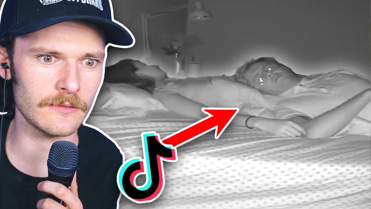 Stalker makes tik toks of himself in woman's bed...