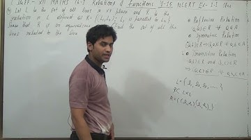 Let L be the set of all lines in XY plane and R be the relation in L defined asR = {(L1, L2) : L1