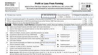 IRS Schedule F walkthrough (Profit or Loss From Farming)