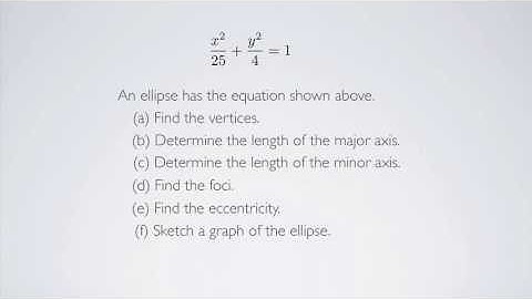 (Precalculus) Ellipse Basics - Problem