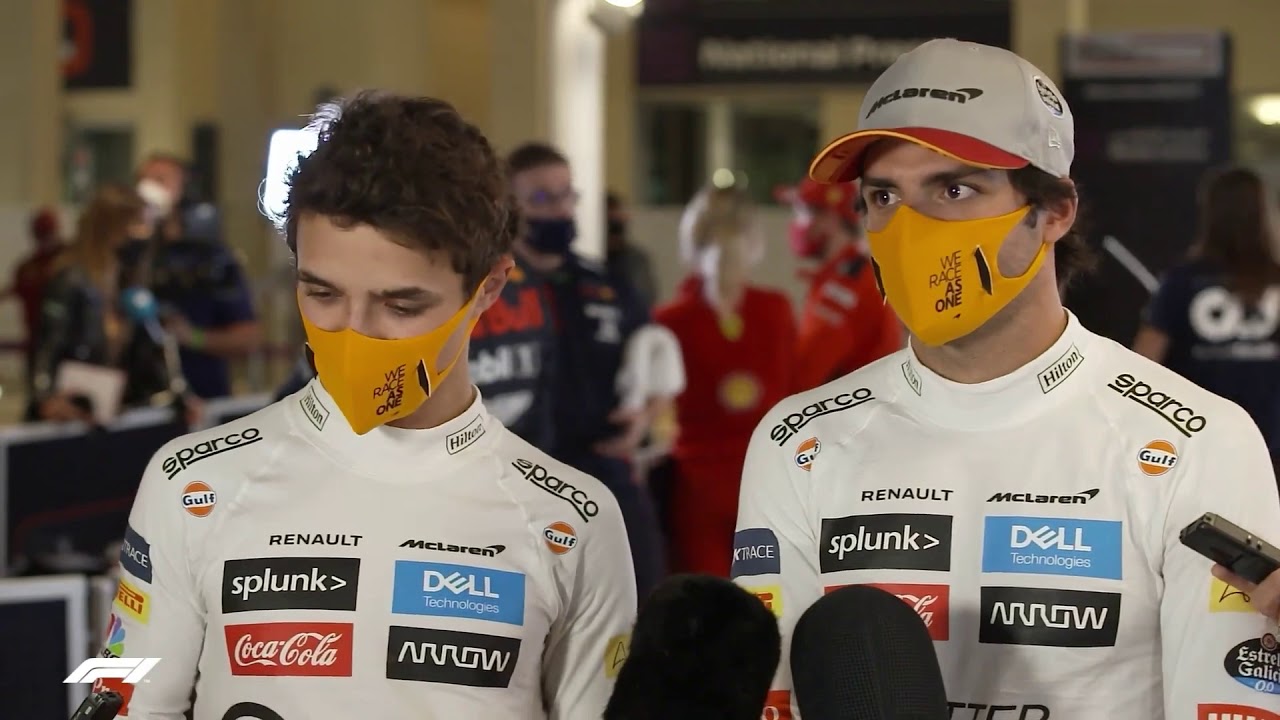 Lando Norris and Carlos Sainz post race interview 2020 Abu Dhabi GP