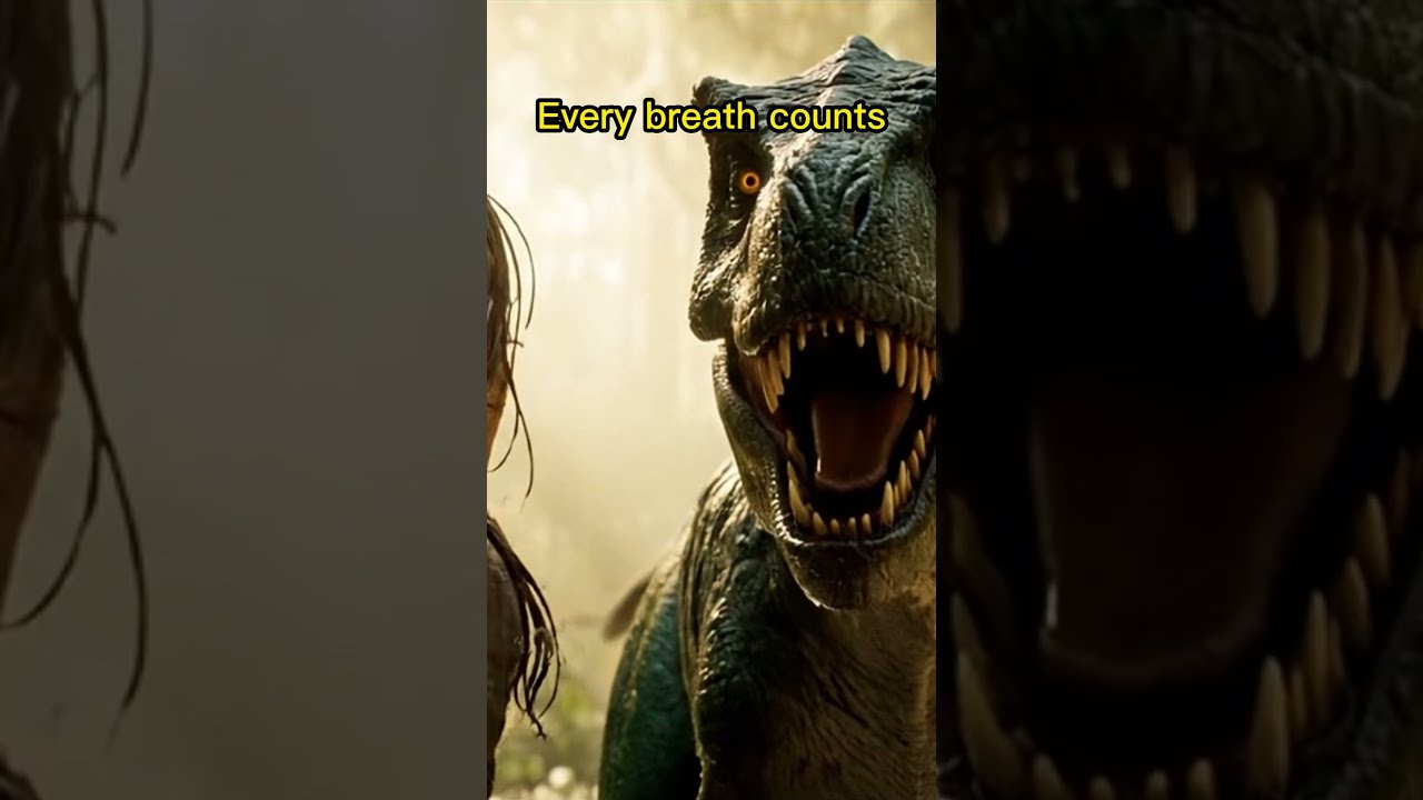 “Run for Your Life: Raptors in the Forest”📝 DescriptionSunlight slashes through the tree