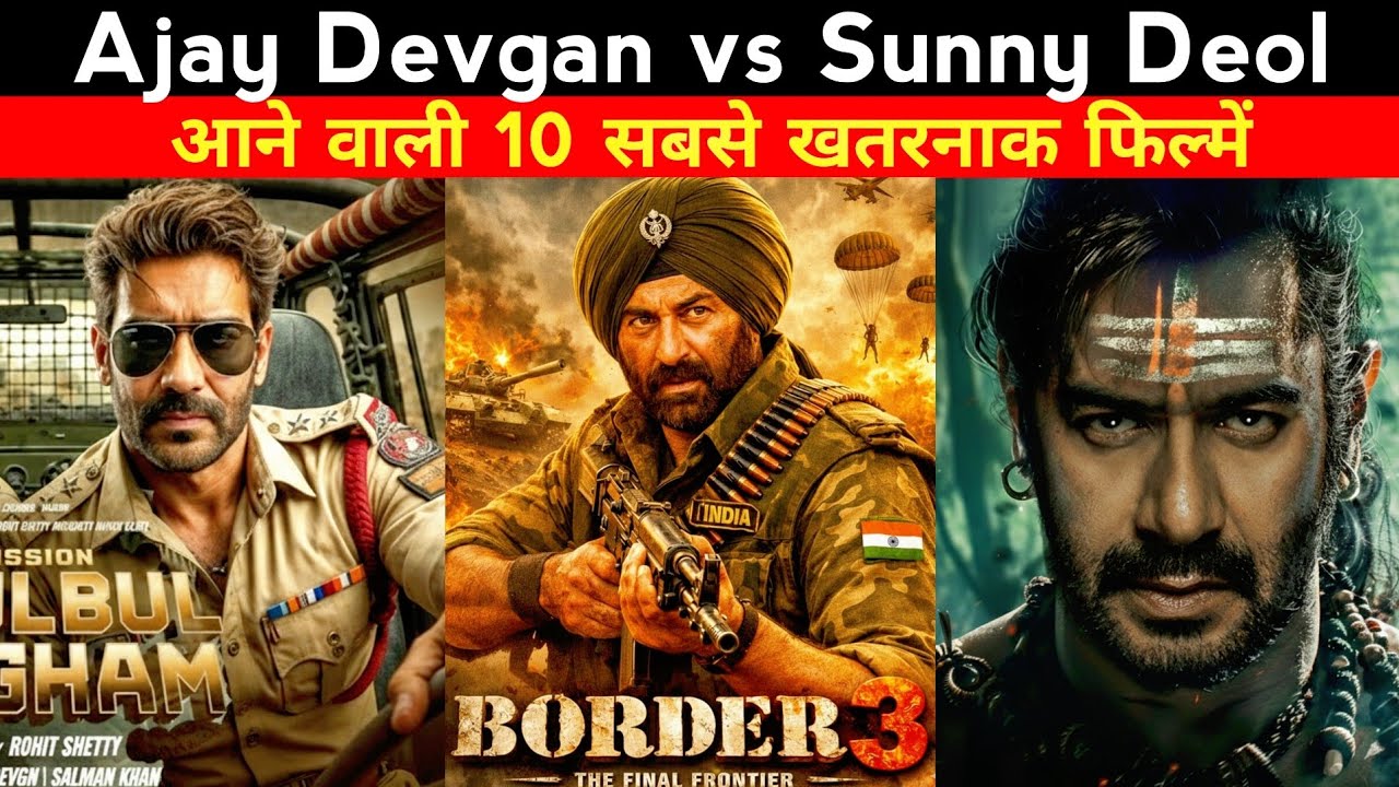 Top 10 Ajay Devgan vs Sunny Deol Upcoming Movies 2026 | Ajay Devgan Upcoming Movies, Drishyam 3
