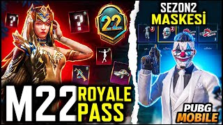 M22 ROYALE PASS ÖDÜLLERİ | BEDAVA M22 ROYALE PASS | SEZON 2 MASKESİ | SAÇ SAKAL YÜZ | PUBG MOBILE