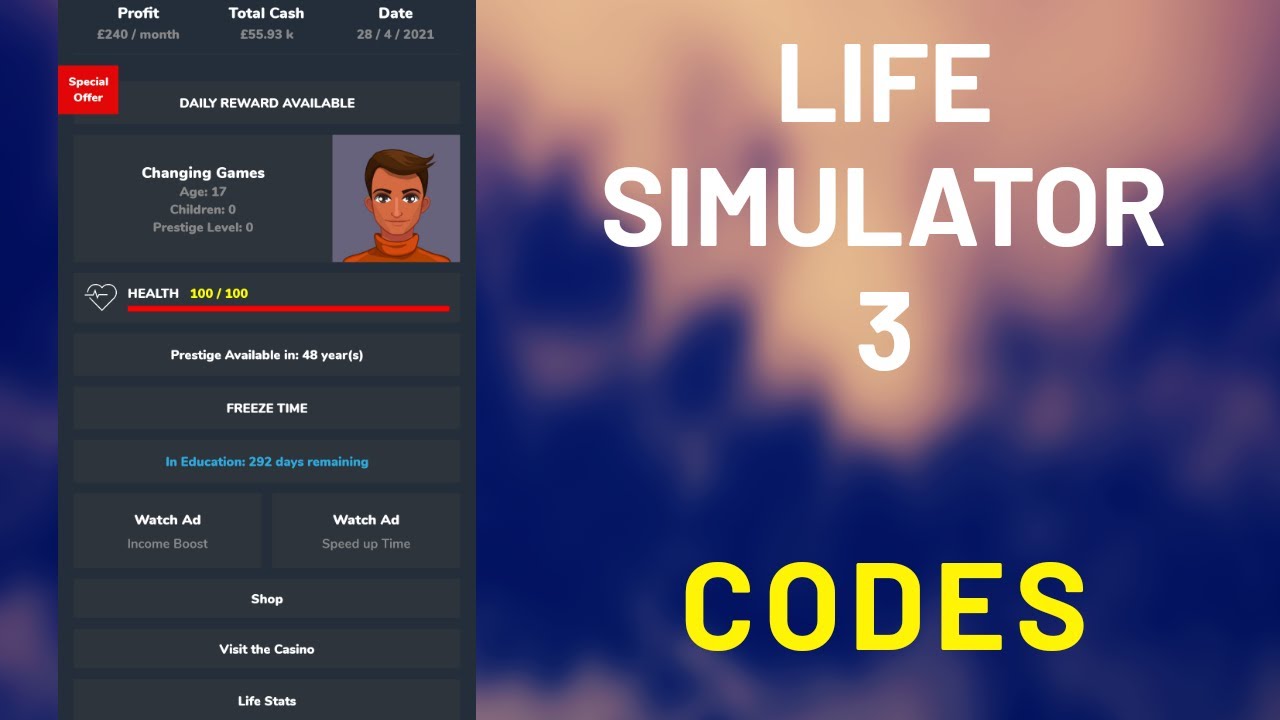 Redeem Code Life Simulator 3
