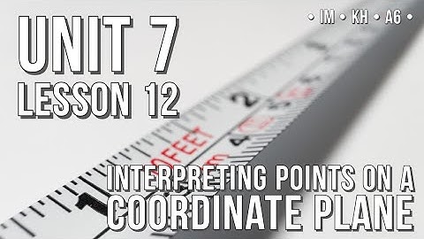 Unit 7, Lesson 12: Interpreting Points On A Coordinate Plane