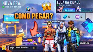 COMO GANHAR A ROUPA ASSISTENTE CONGELADO, TOKEN CACO AZUL E MAIS! EVENTO NOVA ERA FREE FIRE