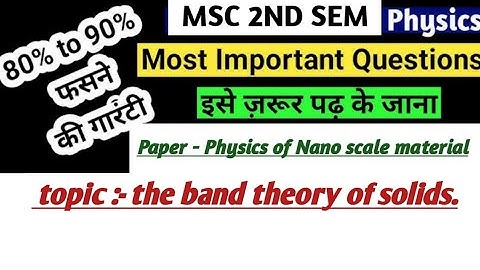 the band theory of solids #mscphysics // physics of nanoscale material #mscphysicsquestions