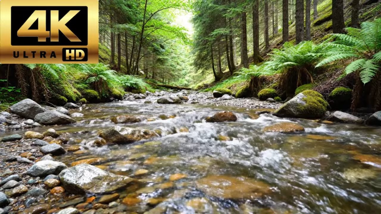 Forest Creek Ambience 🌲💧 | Peaceful Nature Sounds • 4K 1 Hour