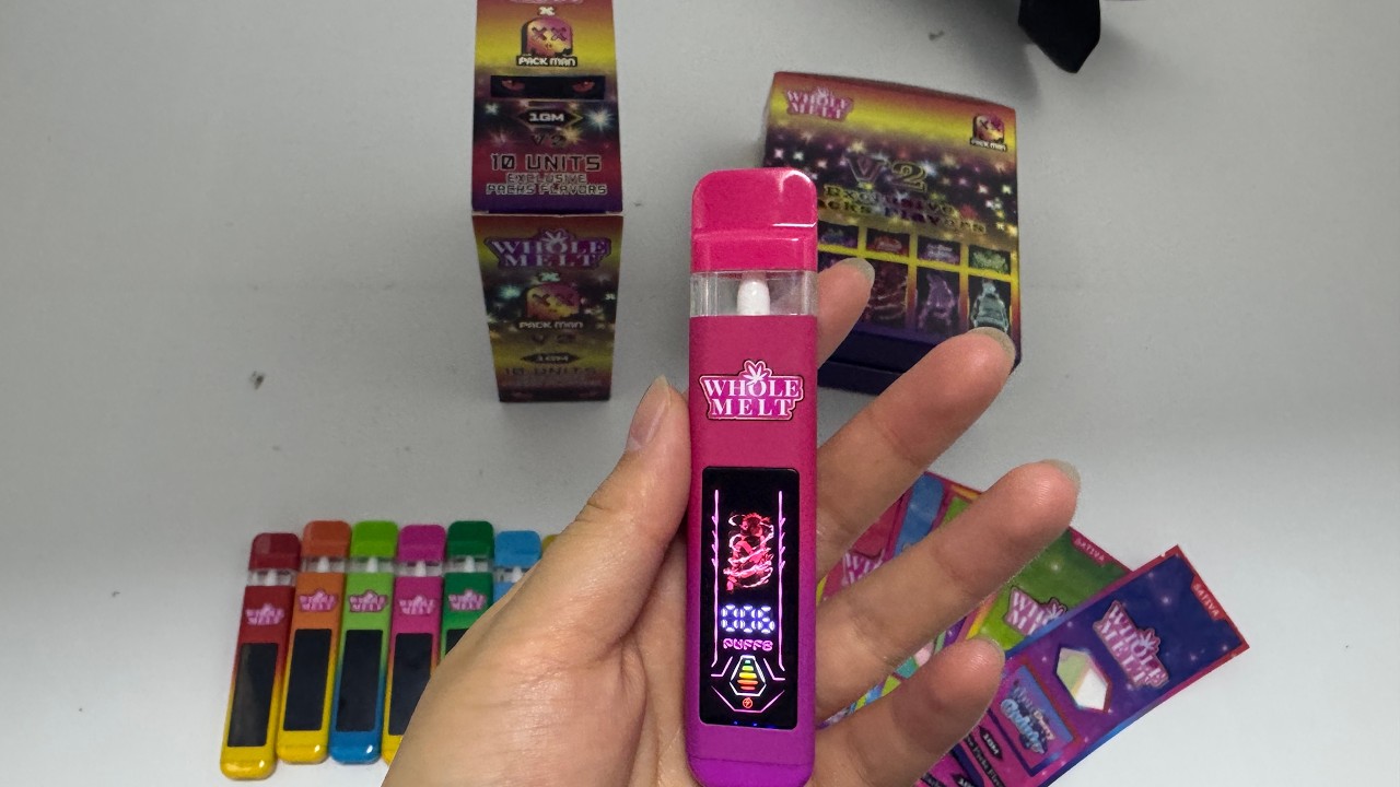 wholemelt disposable vape pen Whole Melt & Packman V2 1g empty hqd cape Choose Flavour:Raspberry Ice BULK LOST MARY OS5000