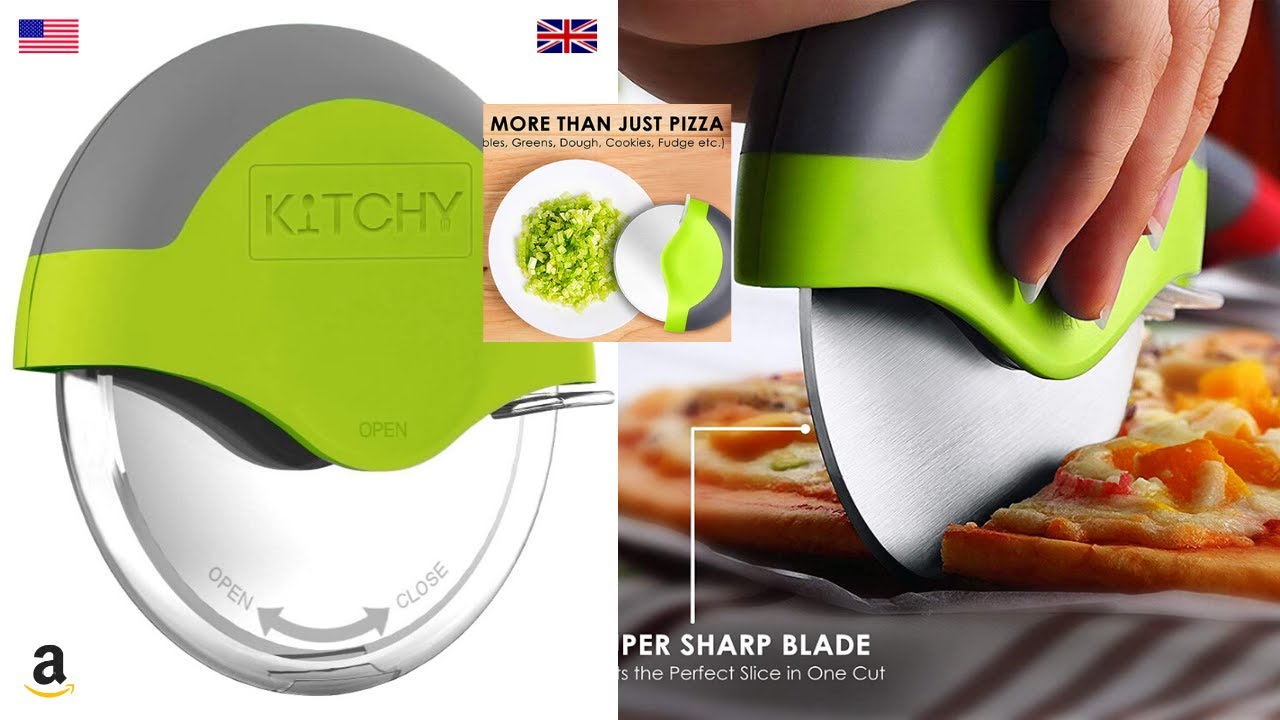 Kitchy Pizza Cutter Wheel Super Sharp & Easy To Clean Slicer, Kitchen Gadget with Blade Guard