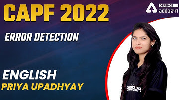 CAPF Assistant Commandant Preparation | Error Detection| CAPF AC 2022 English Grammar