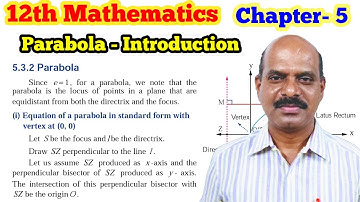 12th Parabola Introduction | Chapter 5 | 12th Mathematics.