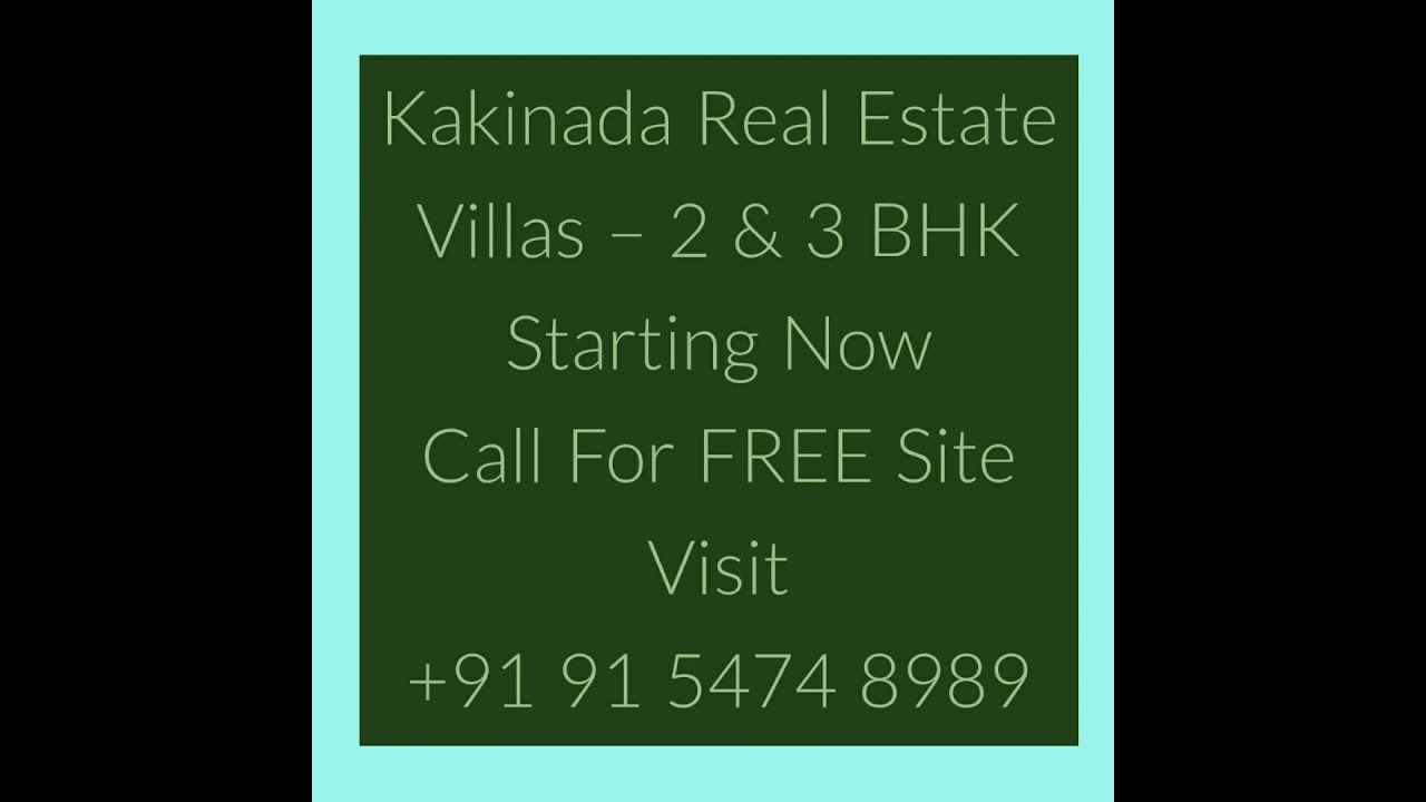 Kakinada Real Estate Villas 2 3 BHK Starting Now