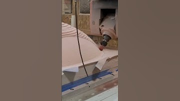5 Axis CNC machine routing a GIANT Foam ball. #cnc #cncmachine #shop